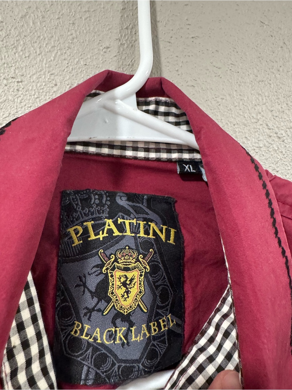 Black Label Men's Red Embroidered Western Button Down - Picture 3 of 6
